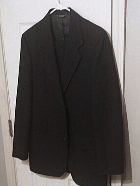 Kuppenheimer Men Charcoal Pinstripe 2 Piece Suit   36R